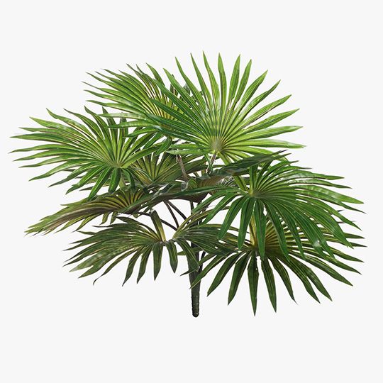 12 x Palm Fan Bush Green 38cml (FI8289GR)