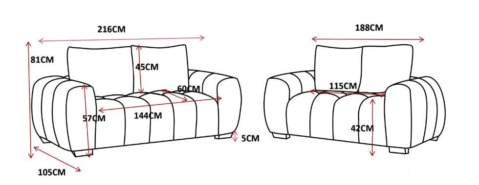 Sophia 3 Seat Sofa Lounge - Mid Grey