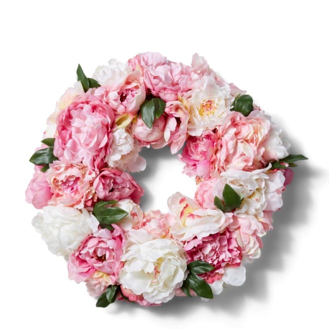 Peony Angelica Wreath - Soft Mixed, 51cm (H)