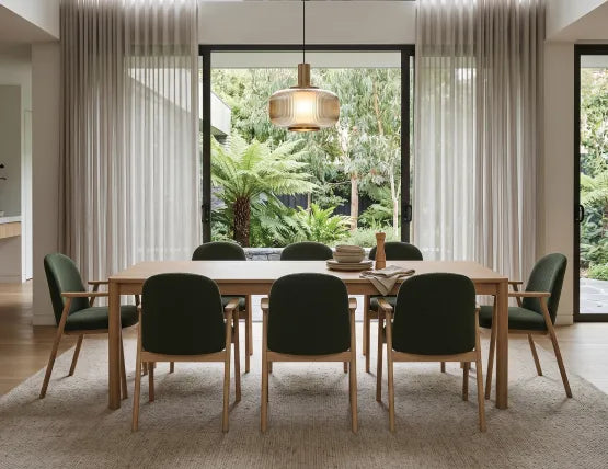 Lina Armchair - Natural - Hunter Green Fabric