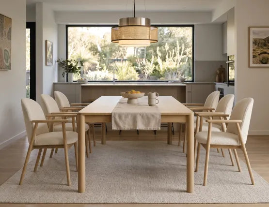 Lina Armchair - Natural - Ivory Cream Fabric