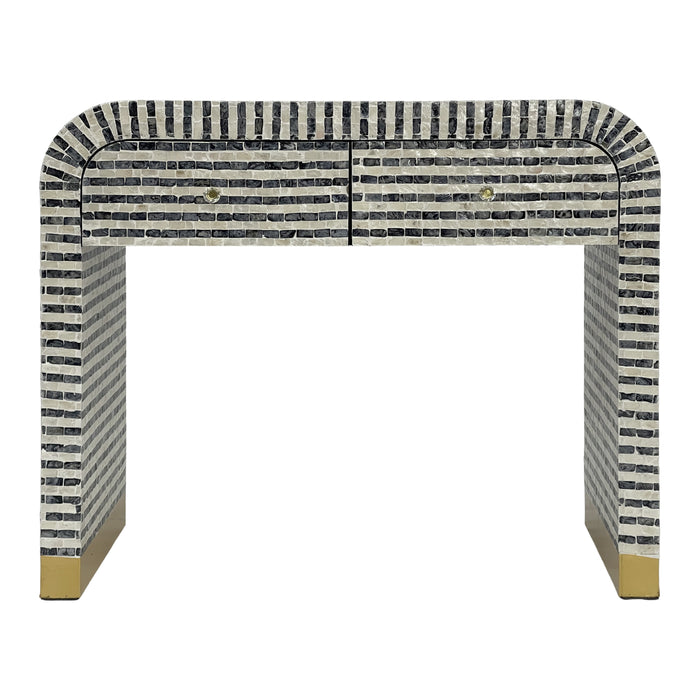 Pearl Wave Striped Mother of Pearl Hand Inlay Console Table