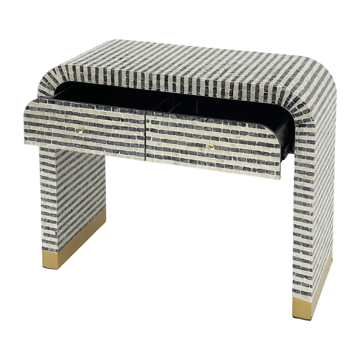 Pearl Wave Striped Mother of Pearl Hand Inlay Console Table