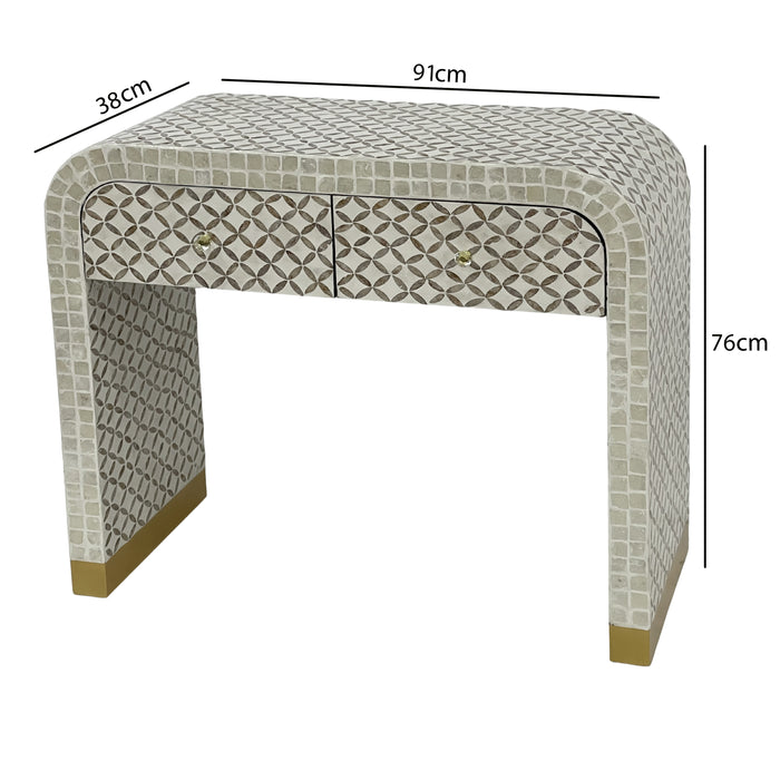 Luna Mother of Pearl Hand Inlay Console Table