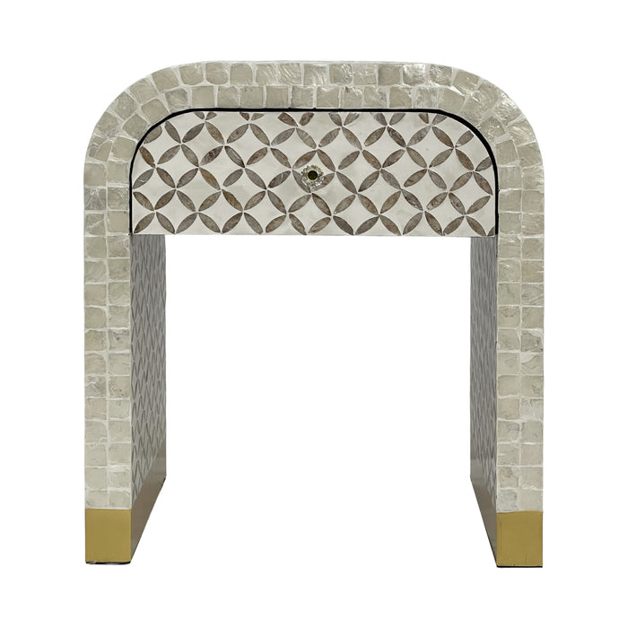 Luna Mother of Pearl Hand Inlay Bedside Table