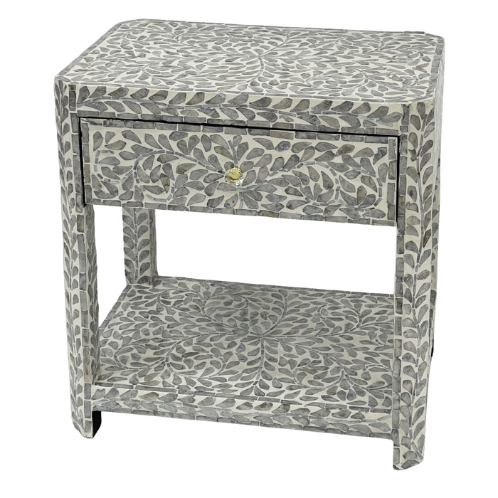 Pearl Flora Mother of Pearl Inlay Bedside Table
