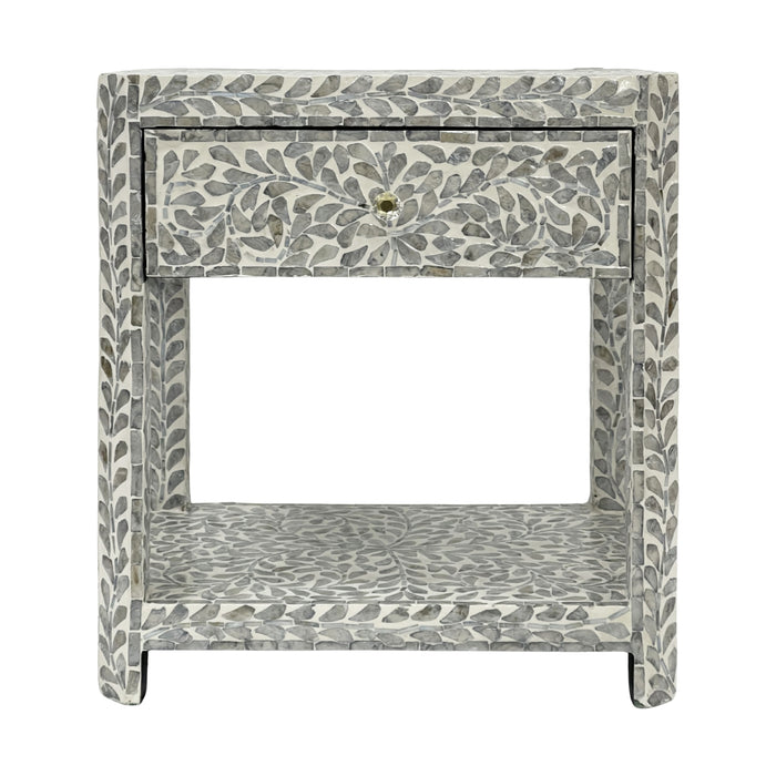 Pearl Flora Mother of Pearl Inlay Bedside Table