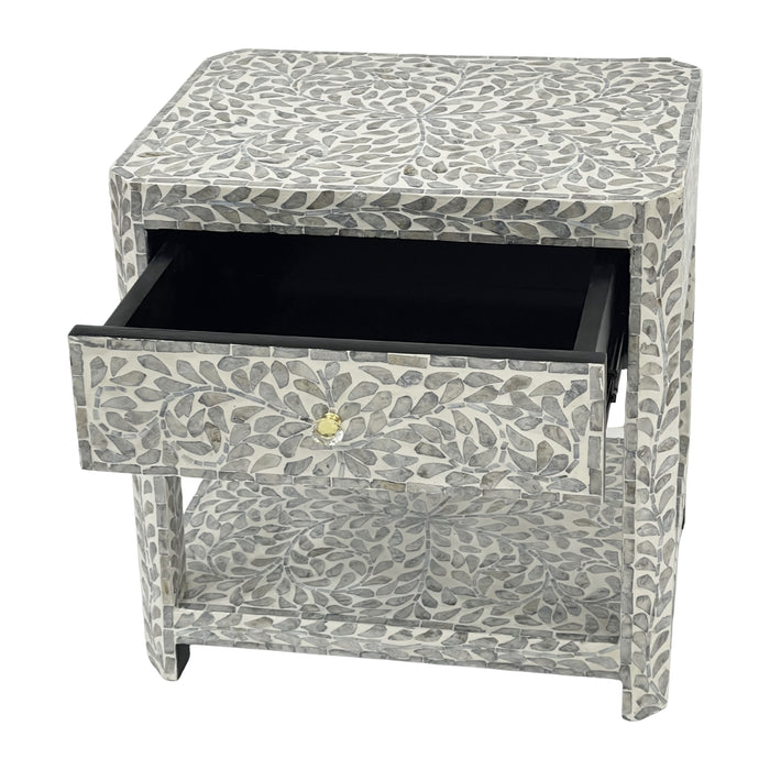 Pearl Flora Mother of Pearl Inlay Bedside Table