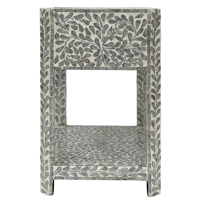 Pearl Flora Mother of Pearl Inlay Bedside Table