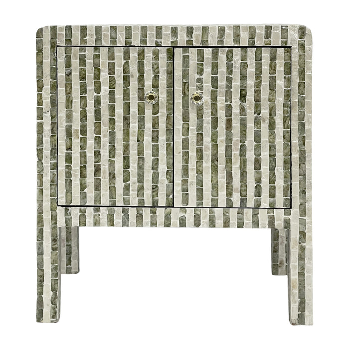 Contour Mother of Pearl Hand Inlay Bedside Table