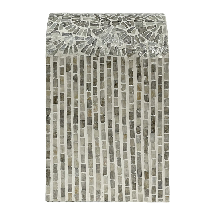 Contour Mosaic Mother of Pearl Hand Inlay Bedside Table