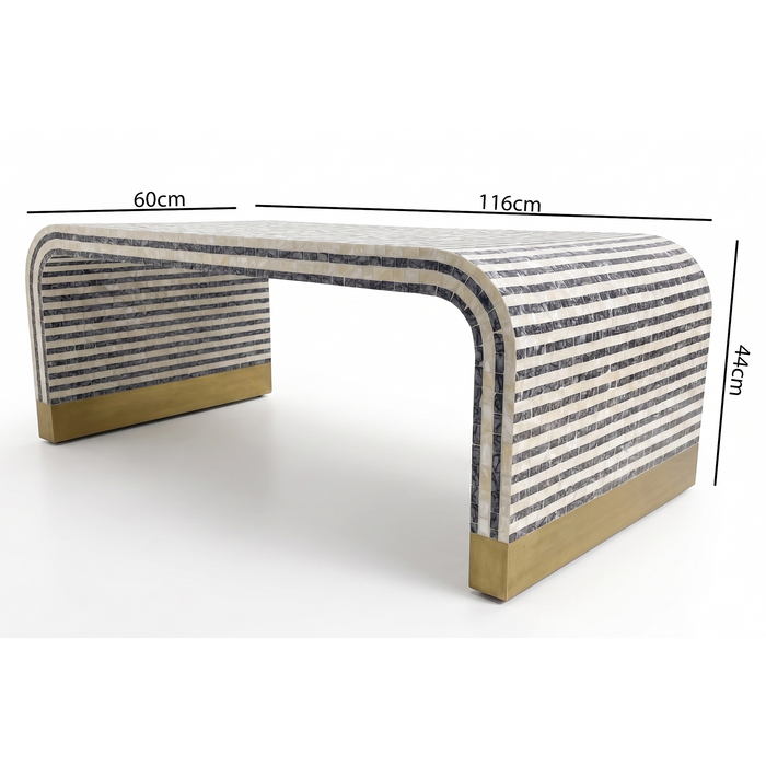 Pearl Wave Mother of Pearl Inlay Coffee Table