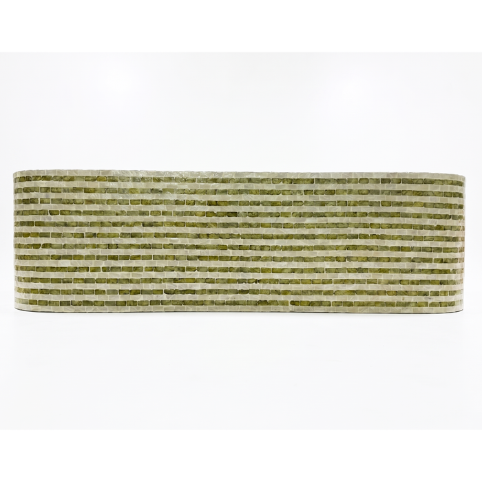 Contour Crest Mother of Pearl Hand Inlay Console Table