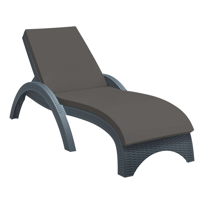 Siesta Fiji Sun Lounger - Anthracite with Dark Grey etisilk Cushion