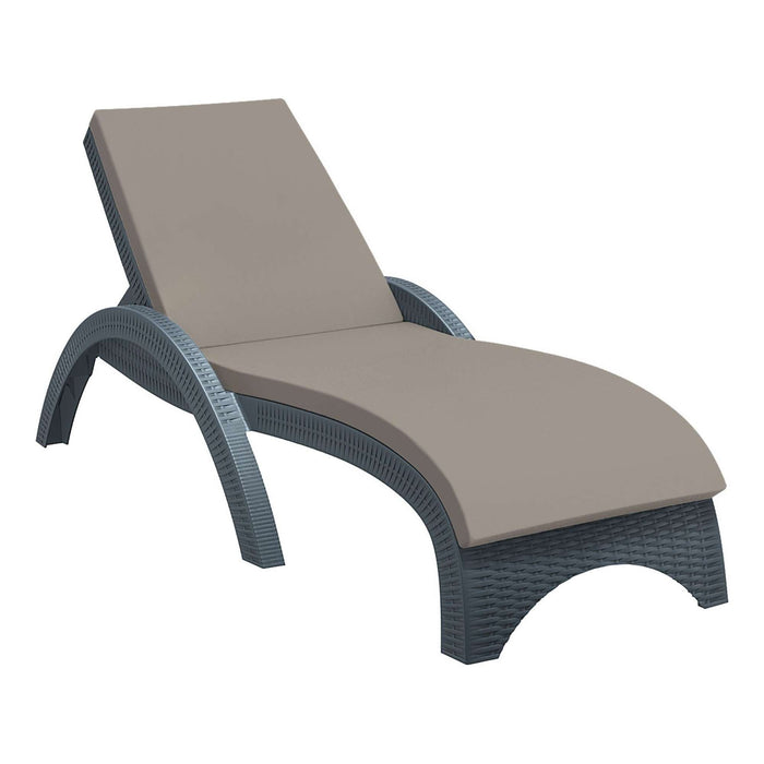 Siesta Fiji Sun Lounger - Anthracite with Light Brown etisilk Cushion