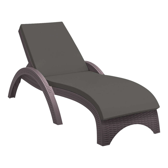Siesta Fiji Sun Lounger - Chocolate with Dark Grey etisilk Cushion