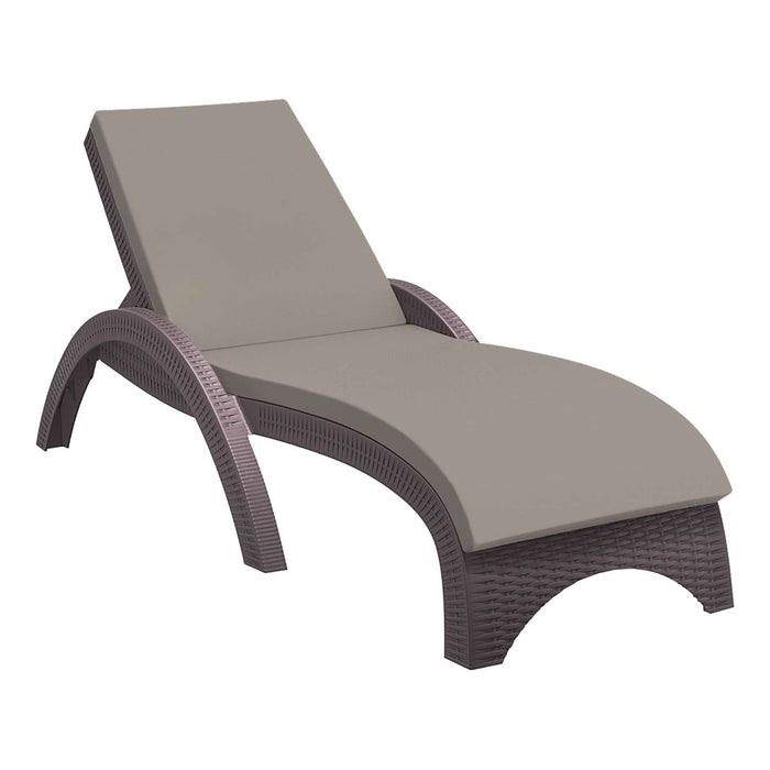 Siesta Fiji Sun Lounger - Chocolate with Light Brown etisilk Cushion