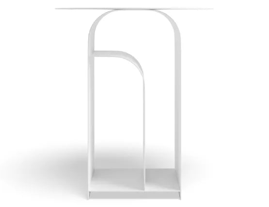 Forme Side Table - White, Wood, 38cm W