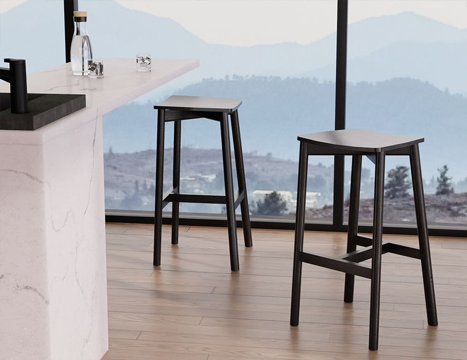 Andi Stool - Black - Backless - 66cm Seat Height (Kitchen Bench height)