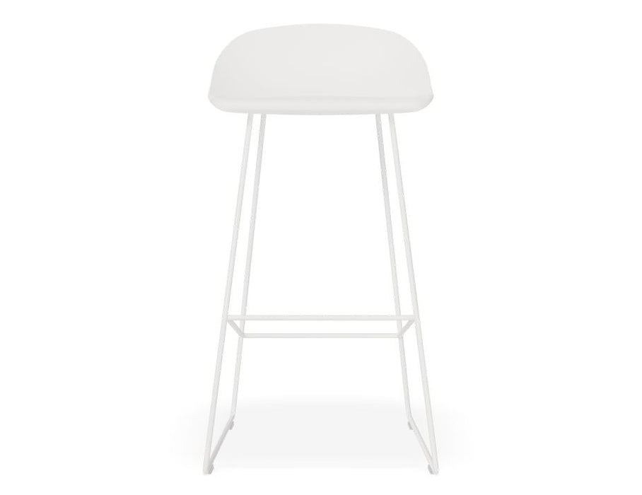 Pop Stool - White Frame and Shell Seat - 65cm Kitchen Bench Seat Height