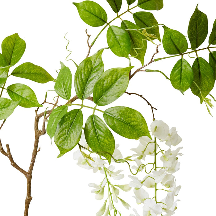Wisteria Hanging Spray Pack of 6 - White, 127cm (H)