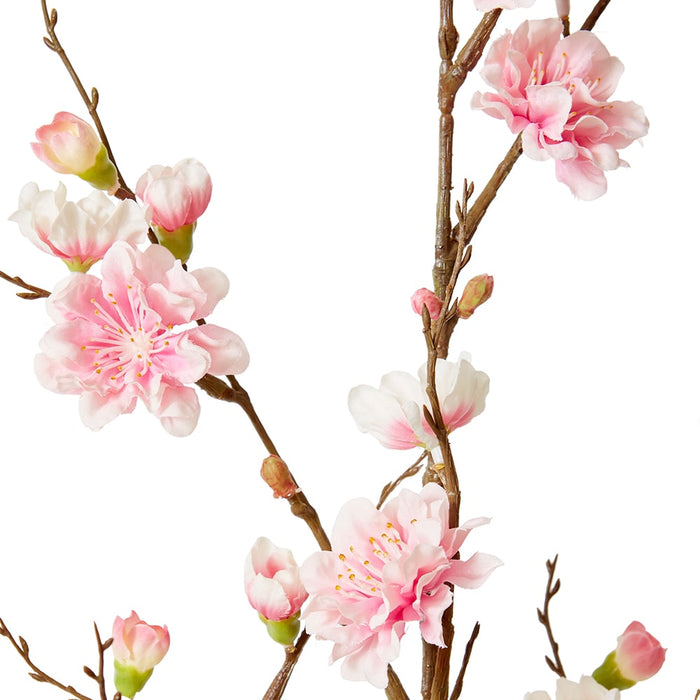 Blossom Plum Spray Pack of 12 - Pink, 86cm (H)