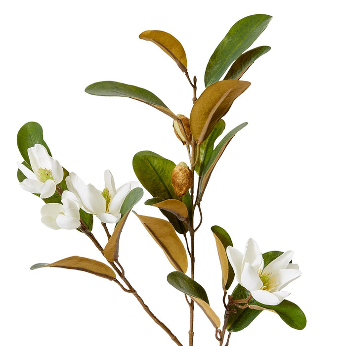 Magnolia Pearl Spray Pack of 12 - White, 61cm (H)