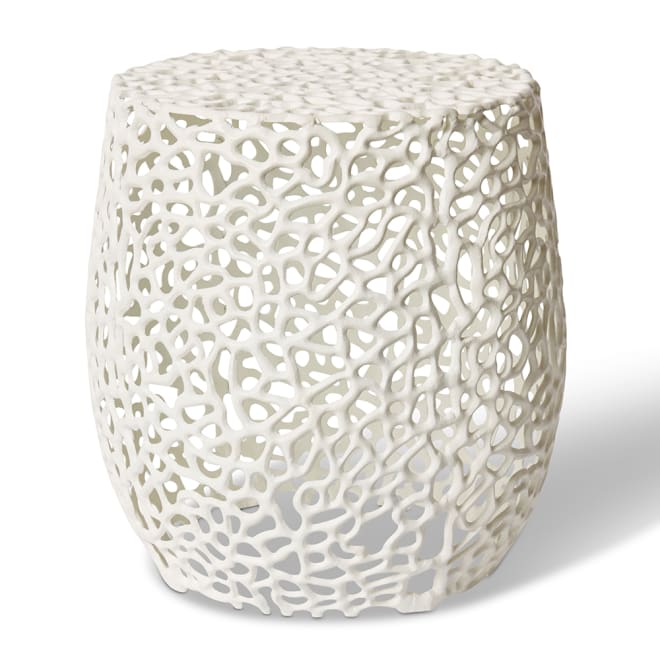 Ishaan Side Table - White, 45cm (H)