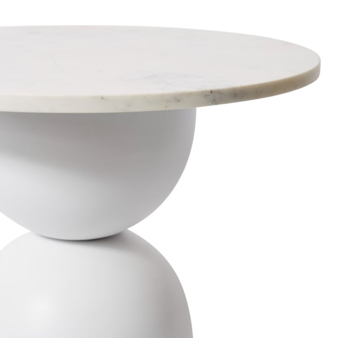 Jax Marble Side Table - White, 51cm (H)