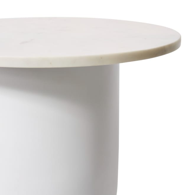 Jax Marble Side Table - White, 56cm (H)