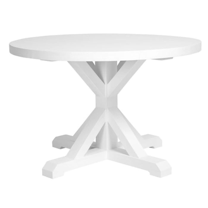 Deckler Round Dining Table - White, 77cm (H)