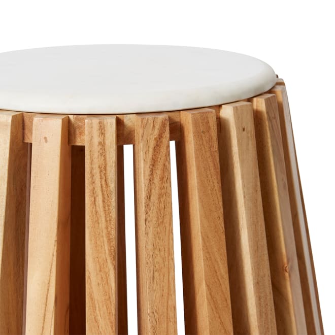 Azuka Side Table - White/Natural, 50cm (H)