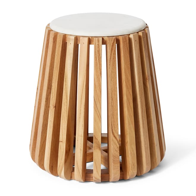 Azuka Side Table - White/Natural, 50cm (H)