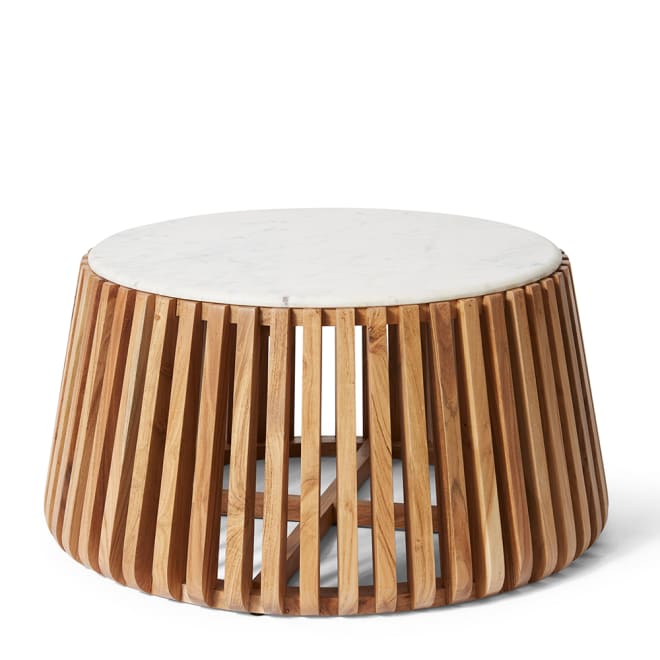 Azuka Coffee Table - White/Natural, 49cm (H)