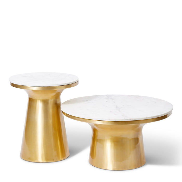 Ramona Side Table - White/Gold, 55cm (H)