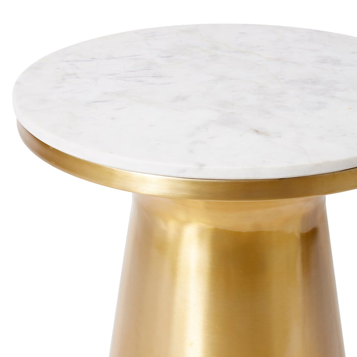 Ramona Side Table - White/Gold, 55cm (H)
