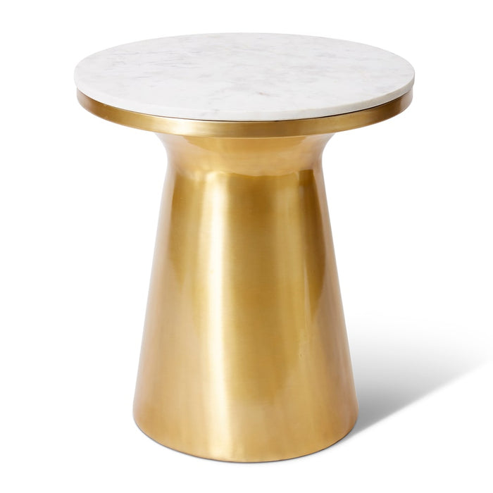 Ramona Side Table - White/Gold, 55cm (H)