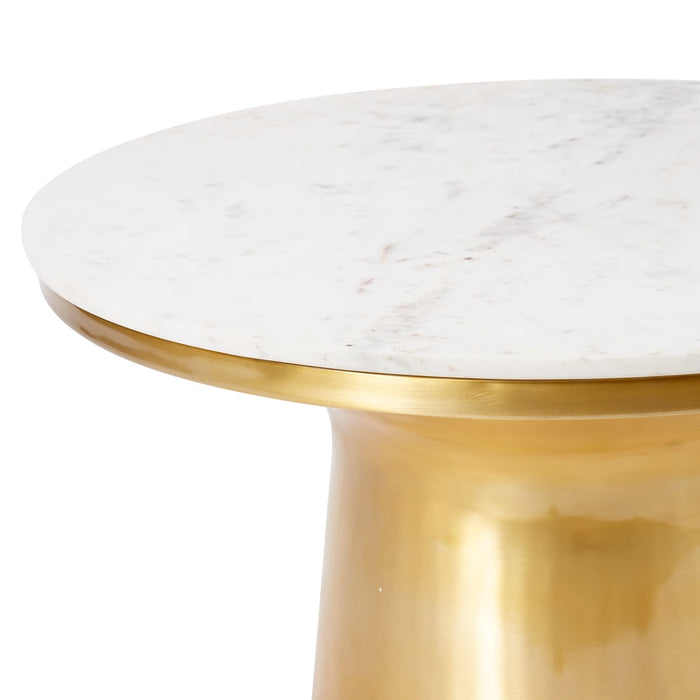 Ramona Side Table - White/Gold, 40cm (H)