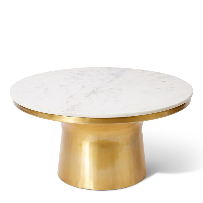 Ramona Side Table - White/Gold, 40cm (H)