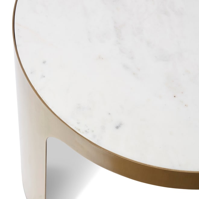 Sena Coffee Table Tall - White/Gold, 42cm (H)