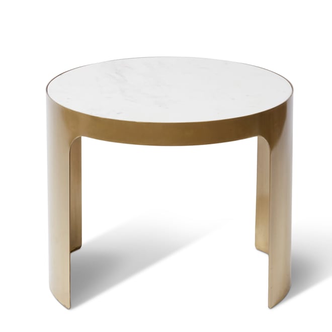 Sena Coffee Table Tall - White/Gold, 42cm (H)