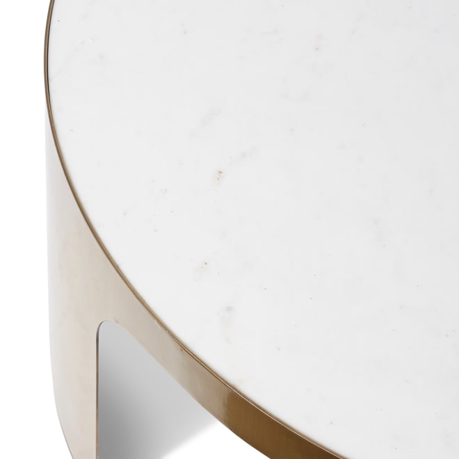 Sena Coffee Table - White/Gold, 38cm (H)