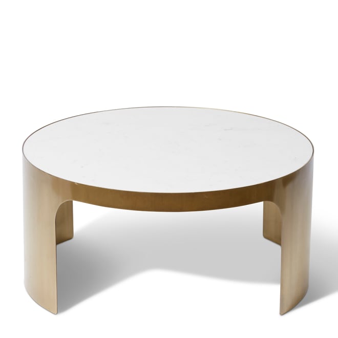 Sena Coffee Table - White/Gold, 38cm (H)