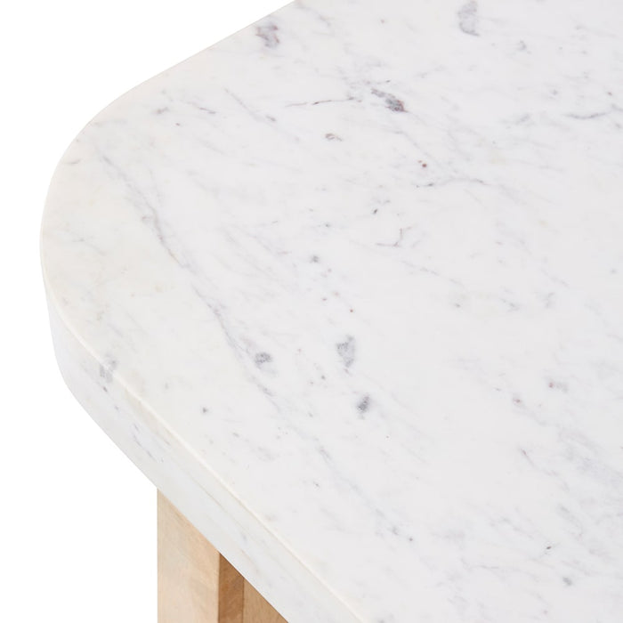 Jemila Side table - White/Natural, 50cm (H)