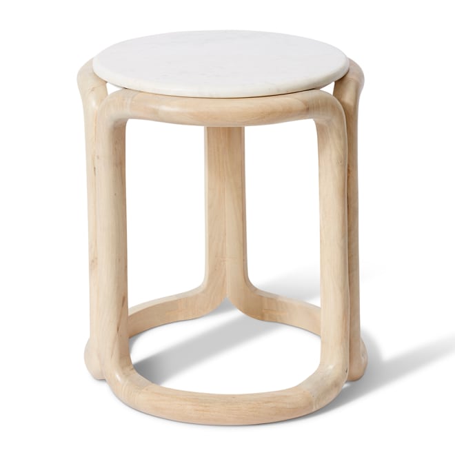 Bongani Side Table - White/Natural, 50cm (H)