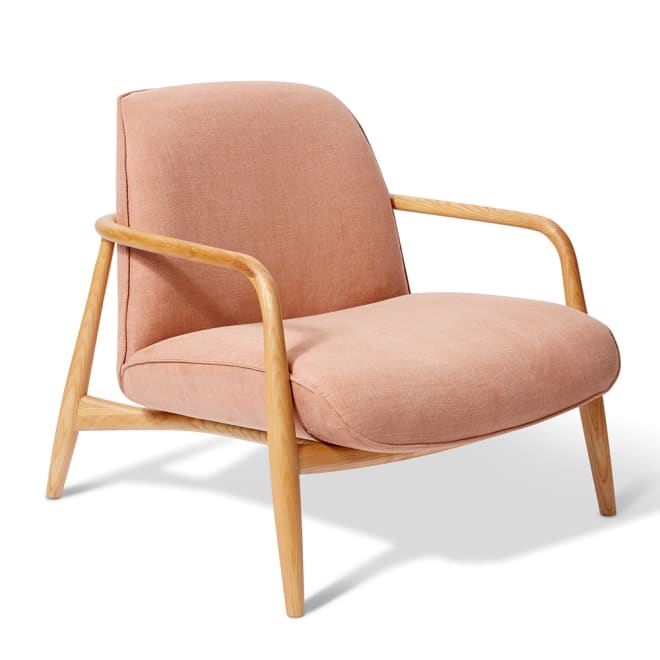 Elio Chair - Coral/Natural, 77cm (H)
