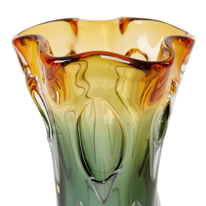 Selassie Vase - Green/Amber, 34cm (H)