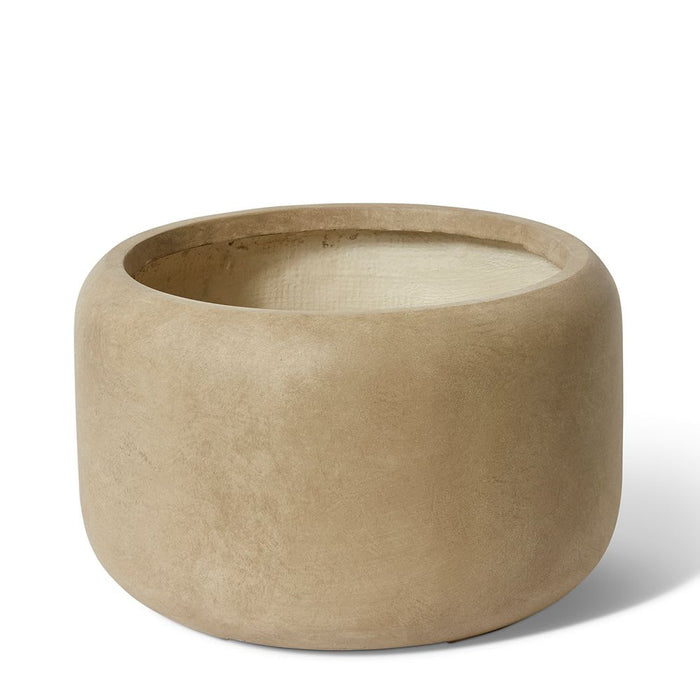 Saheed Low Fibrestone Planter - Brown