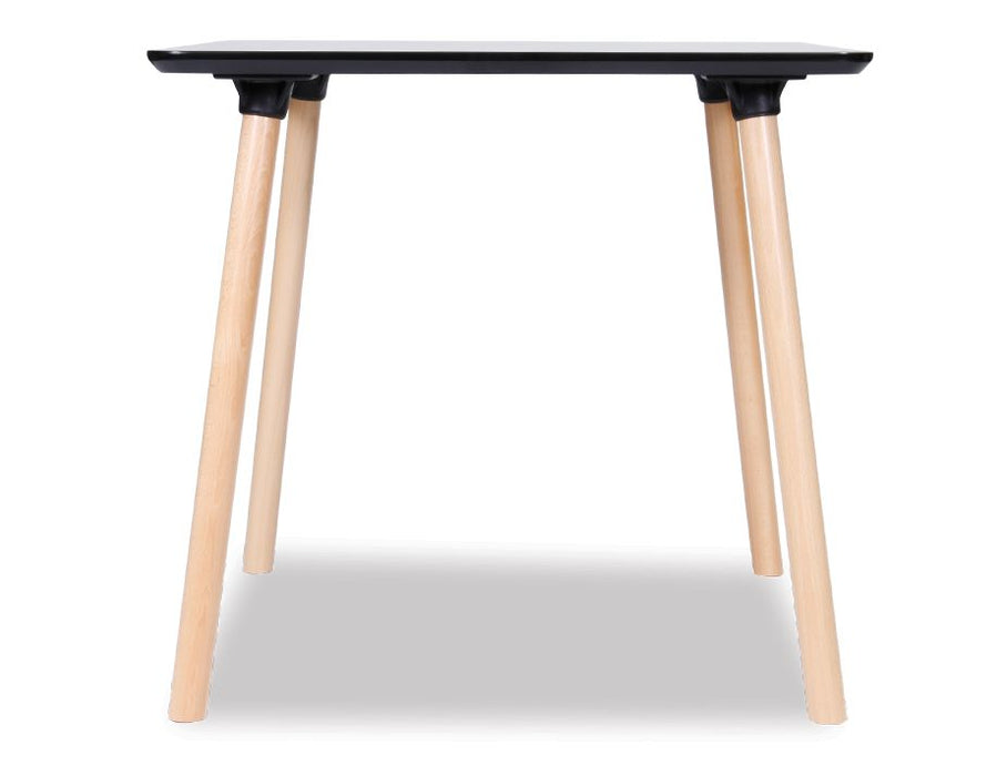 Massa Table - 120x80cm - Natural Legs - Black Top