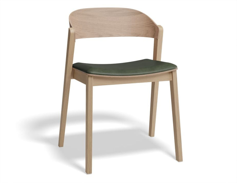 Grayson Dining Chair - American White Oak with Pad - Vintage Tan PU Se